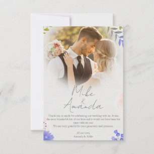 Cartões de agradecimento de casamento personalizad
