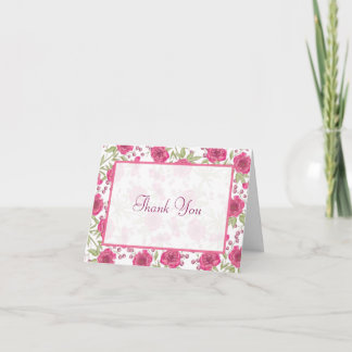 Cartões de Agradecimento de Casamento Rosa Brilhan