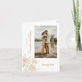 Cartões de Agradecimento de Casamento Rosa Pêssego