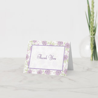 Cartões de Agradecimento de Casamento Rosa Roxo La