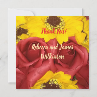 Cartões de Agradecimento de Casamento rosas vermel