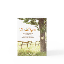 cartões de agradecimento de casamento rústico em á