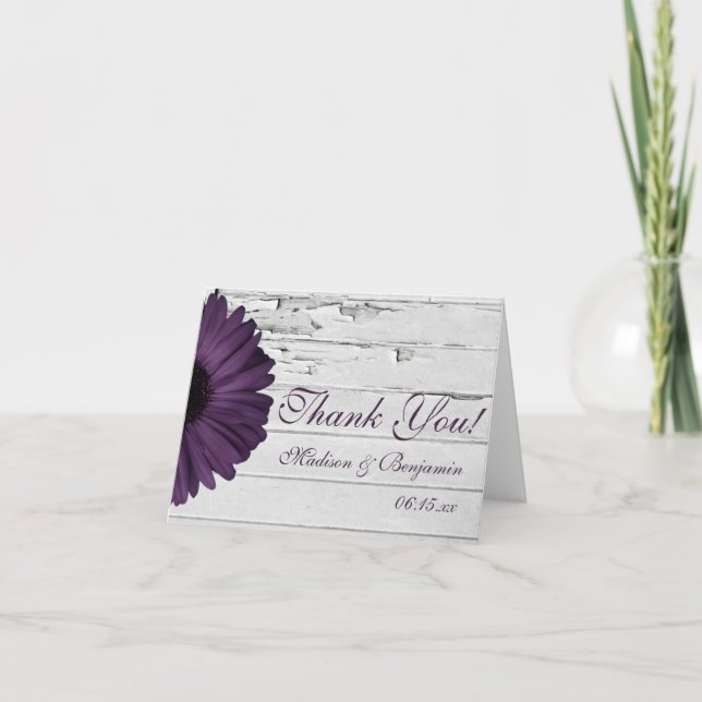 Cartões de Agradecimento de Casamento Rustico Flor (Frente)