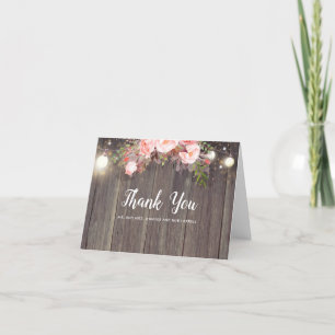 Cartões de Agradecimento de Casamento Rústico Flor