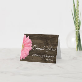 Cartões de Agradecimento de Casamento Rústico Rosa