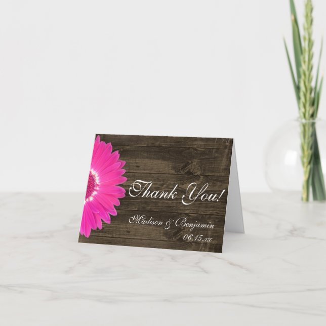 Cartões de Agradecimento de Casamento Rústicos com (Frente)