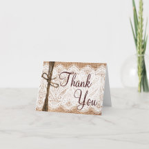 Cartões de Agradecimento de Casamento Rústicos em 