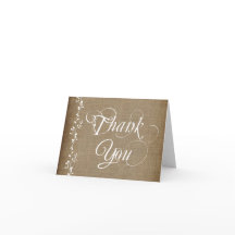 Cartões de Agradecimento de Casamento Rústicos Vin