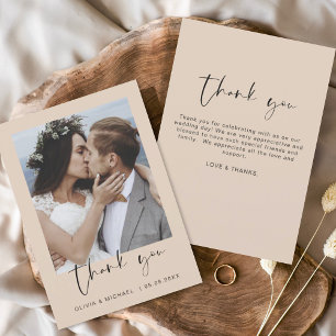 Cartões de Agradecimento de Casamento Terracota Bo