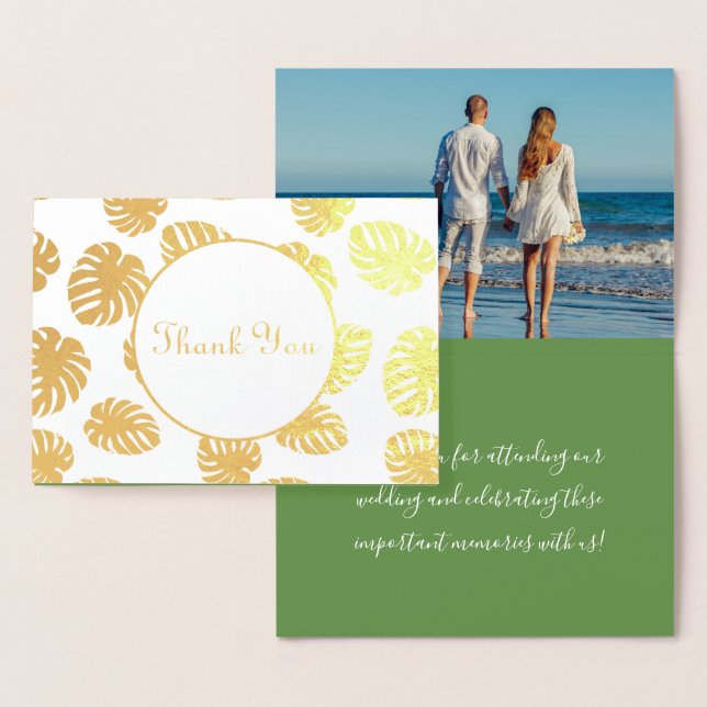 Cartões de Agradecimento de Casamento Tropical Mon (Exibição)