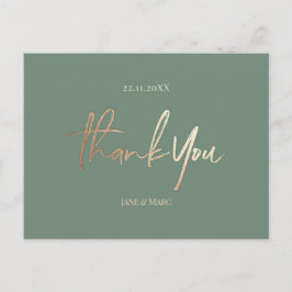 Cartões de Agradecimento de Casamento Verde Sálvia