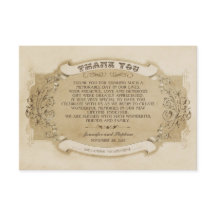 Cartões de agradecimento de casamento vintage chiq