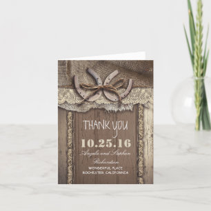 Cartões de agradecimento de casamento western ferr