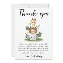 cartões de agradecimento de chá de bebê de mensage