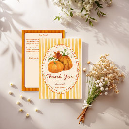 Cartões de agradecimento de chá de bebê Little pum