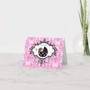 Cartões de Agradecimento de Chuveiro de Bebê Rosa