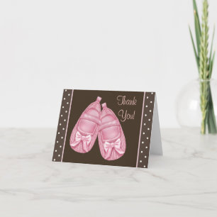 Cartões de Agradecimento de Chuvinha de Bebê Rosa