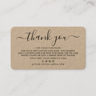 Cartões de agradecimento de empresas de script sim