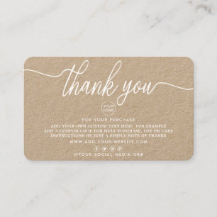 Cartões de agradecimento de empresas de script sim