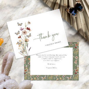Cartões de Agradecimento de Flores Silvestres Boho