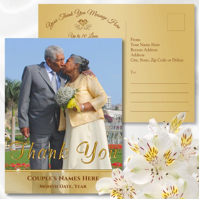 Cartões de Agradecimento de Foto Baratos, Aniversá (Cheap photo thank you postcards for Anniversary, Wedding, Birthday or any occasion. Photo thank yous)