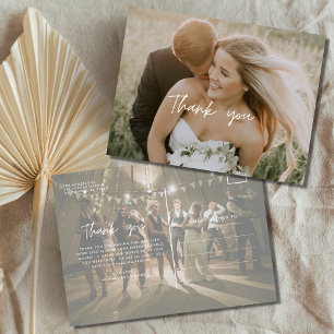 Cartões de agradecimento de fotos de casamento mod