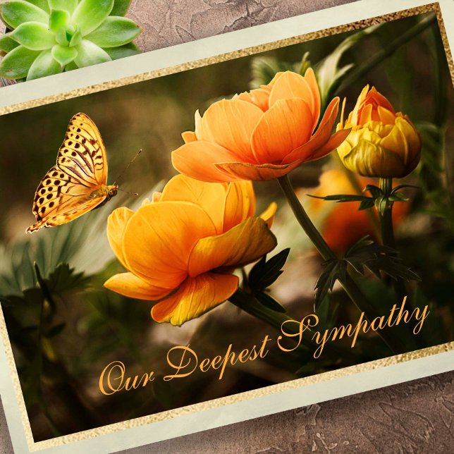 Cartões de Agradecimento de Funeral | Borboleta Co (Our Deepest Sympathy, Memorial Bereavement Sympathy Card)