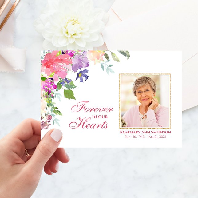 Cartões de Agradecimento de Funeral com Simpatia F (Sympathy Funeral Thank You Cards Floral Photo)