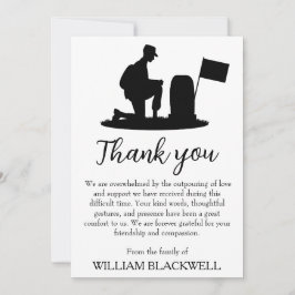 cartões de agradecimento de funeral preto e branco