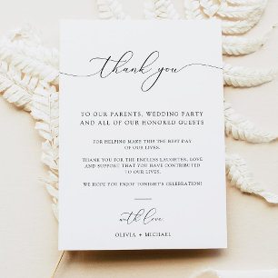 Cartões de Agradecimento de Mesa de Casamento Mini