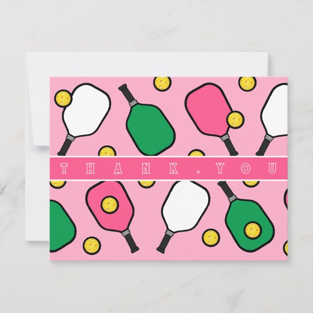 Cartões de Agradecimento de Pickleball (Frente)