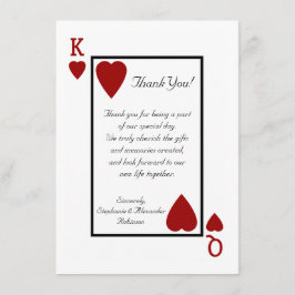Cartões de agradecimento de Rei/Rainha de cartas d