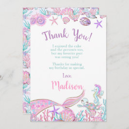 Cartões de Agradecimento de Sereia