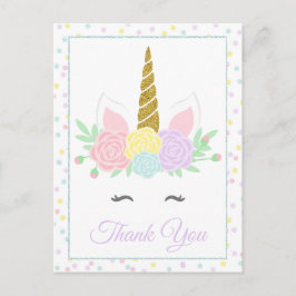 Cartões de agradecimento de unicórnio Postais