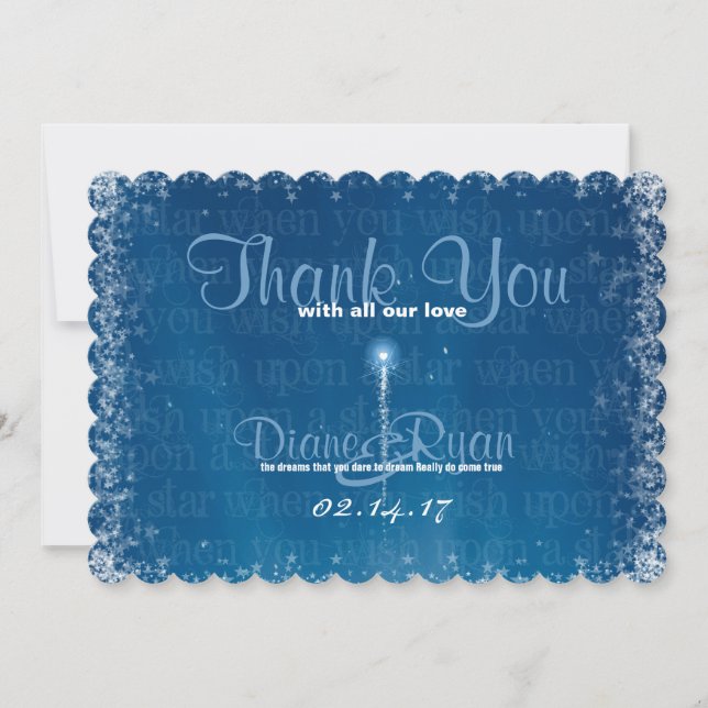 Cartões de Agradecimento Desejando uma Estrela (Frente)