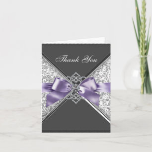 Cartões de Agradecimento Diamantes Roxo Preto Dama