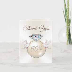 Cartões de Agradecimento Diamond Love Bird 60º Ani