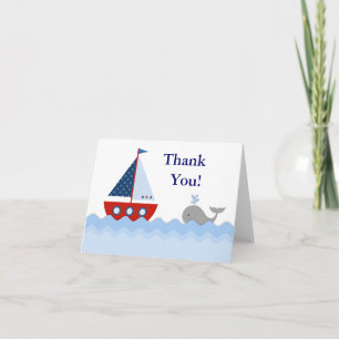 Cartões de Agradecimento do Barco à Vela Azul Bran