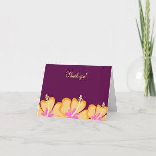 Cartões de agradecimento dobrados de flor de hibis