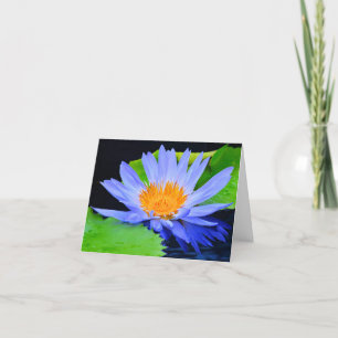 Cartões de Agradecimento em Branco de Nenúfar Azul