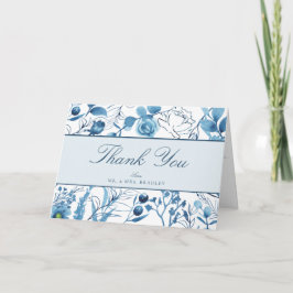 Cartões de Agradecimento Florais Azuis