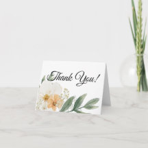 Cartões de Agradecimento Florais Minimalistas Dobr