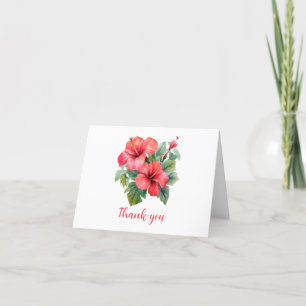 Cartões de Agradecimento Florais Tropicais Hibisco