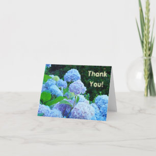 Cartões de Agradecimento! Flores de Hortênsia Azul