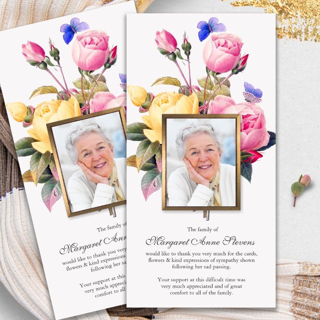 Cartões De Agradecimento Funcional | Borboletas e  (funeral thank you cards, bereavement, elegant, simple, celebration of life, sympathy card)