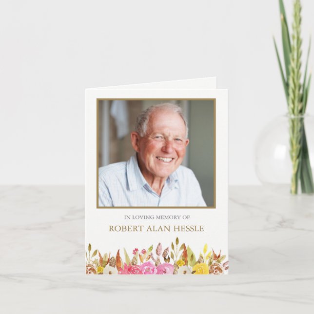 Cartões De Agradecimento Funcional | Elegante Flor (Frente)