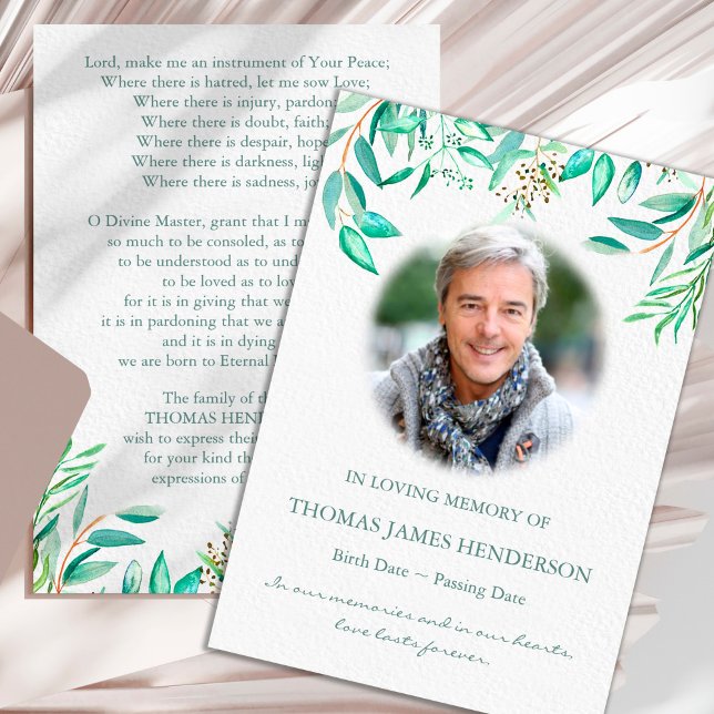 Cartões De Agradecimento Funcional | Eucalipto 1 (Eucalyptus greenery sympathy bereavement memorial funeral thank you card)
