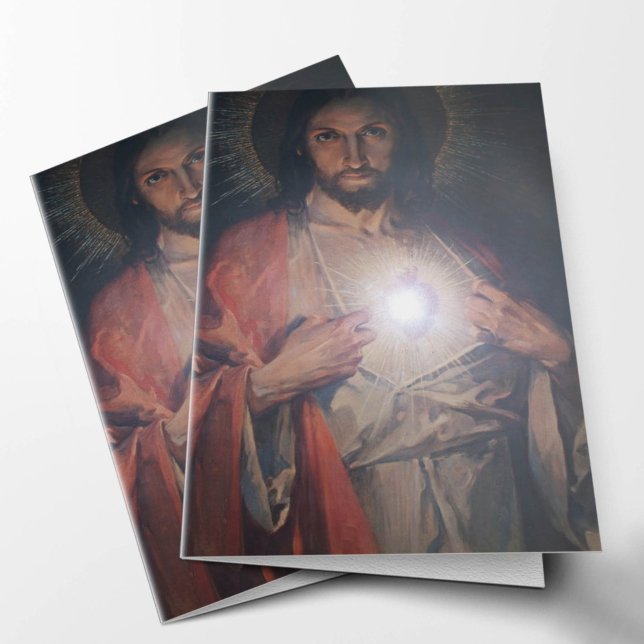 Cartões De Agradecimento Funcional | Fornos de car (Sacred Heart of Jesus Sympathy Condolence Bereavement Funeral Thank You Card)