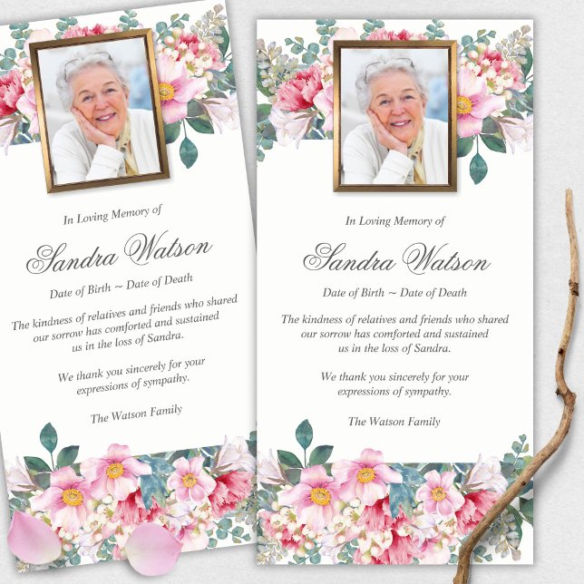 Cartões De Agradecimento Funcional | Jardim de Per (funeral thank you cards, bereavement, elegant, simple, celebration of life, sympathy card)