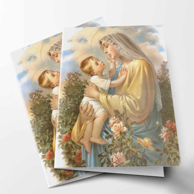 Cartões De Agradecimento Funcional | Mãe boa e gen (Good and Gentle Mother Blessed Mother Catholic Religious Sympathy Bereavement Funeral Thank You Card)